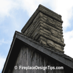Chimneys: Stone, Natural Ledger Stone Fireplace Chimney Image
