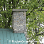 Chimney: Natural Cut Stone Fireplace Design