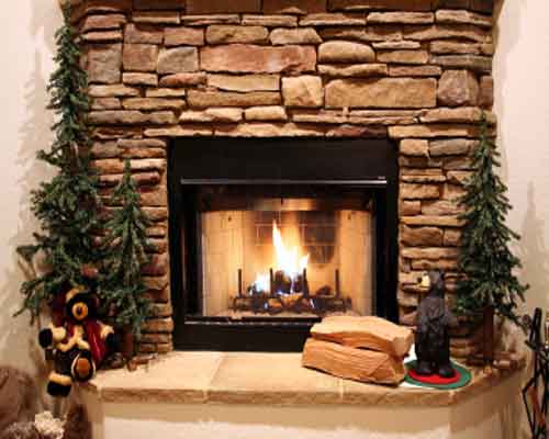 Stone Fireplaces, Country & Outdoor Accents With This Stone Fireplace Design